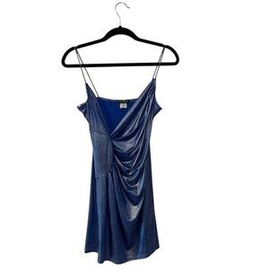 Body Central Metallic Blue Mini Dress